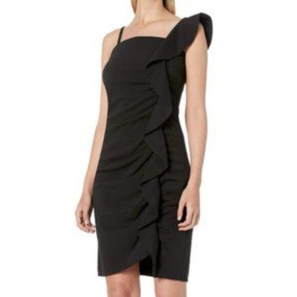 Sam Edelman Dresses & Skirts - Sam Edelman One Shoulder Ruffle Sheath Dress NWT